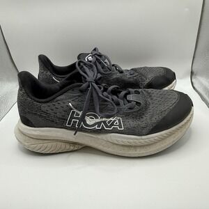 Hoka One One Mach 6 Gray Black White Big Kids 6.5 MD